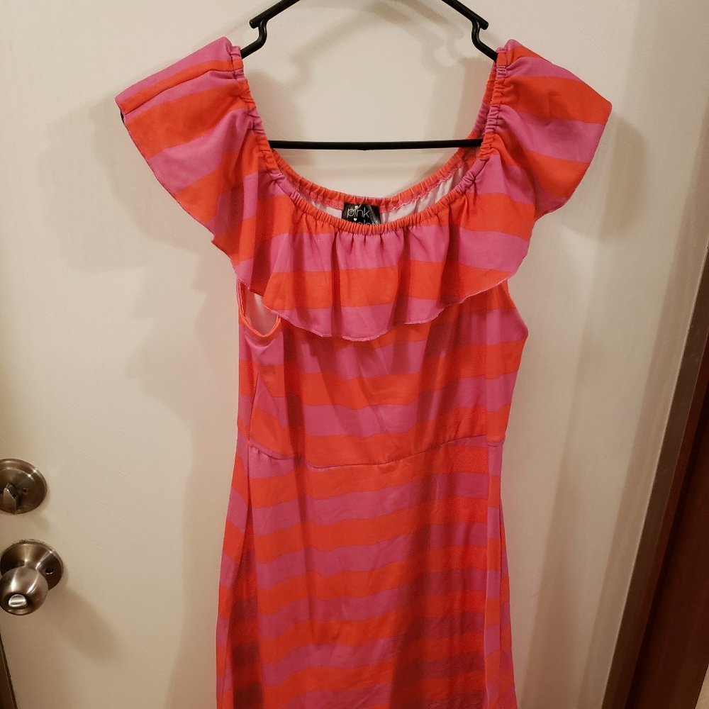 💛Pink & Violet flowy girls dress